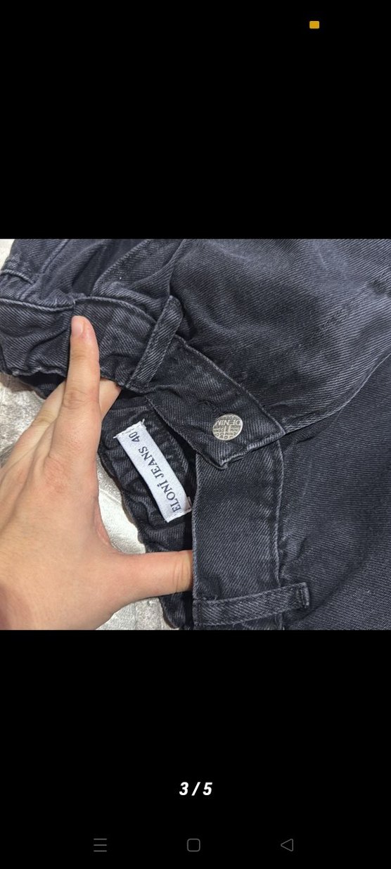 Bol Kesim Kadın Kot Pantolon - Görsel 3