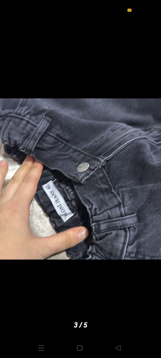 Bol Kesim Kadın Kot Pantolon - Görsel 5