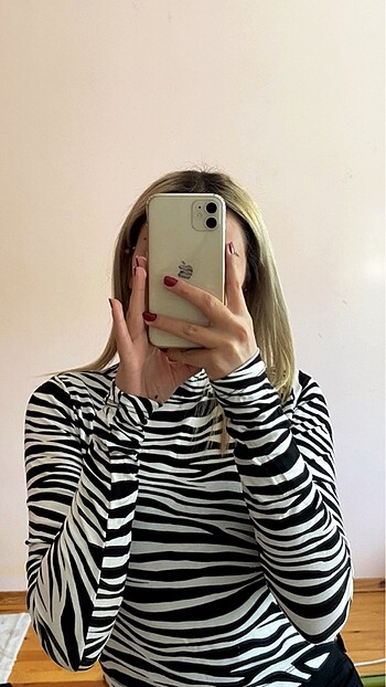 zebra desenli bluz