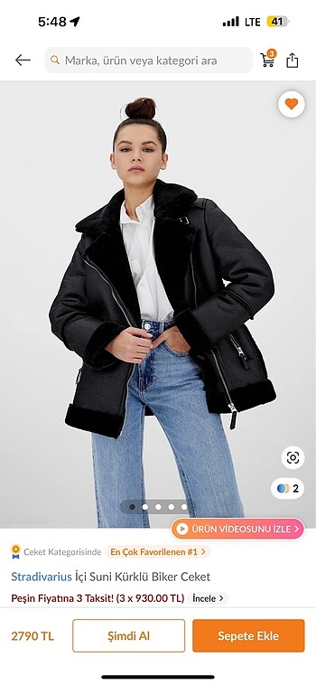 stradivarius siyah biker ceket