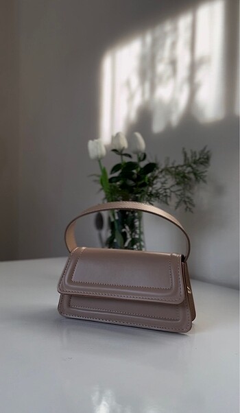 Bej clutch çanta