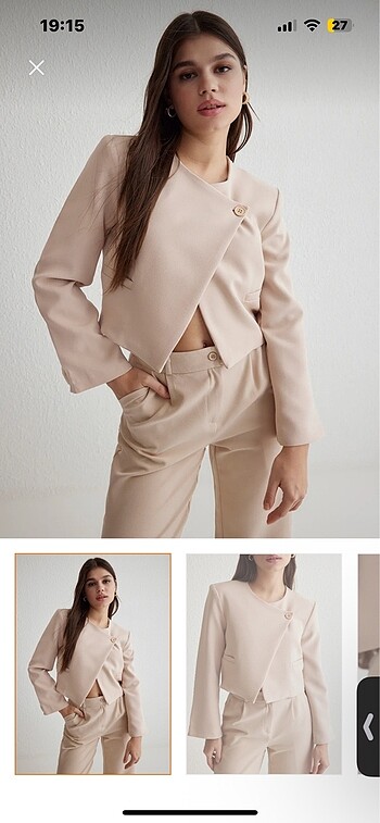 Blazer ceket bej