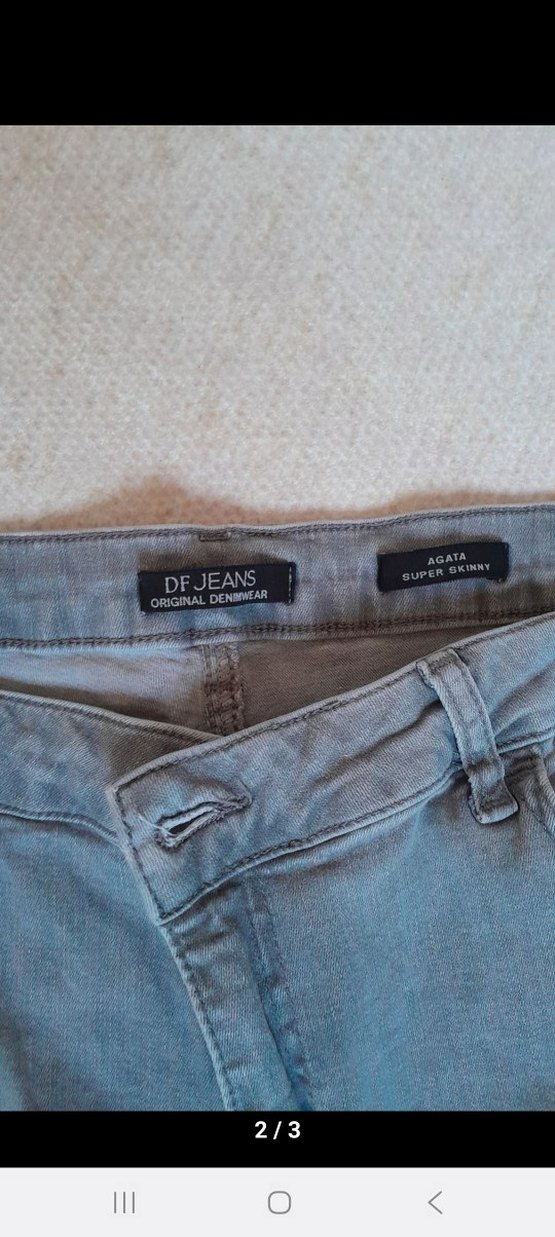 Gri Rahat Kesim Kadın Kot Pantolon - Görsel 2