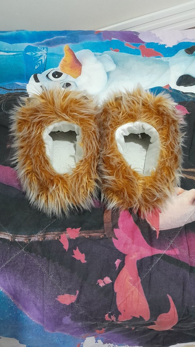 Kızlar için Kahverengi Peluş Sıcak panduf - Görsel 3