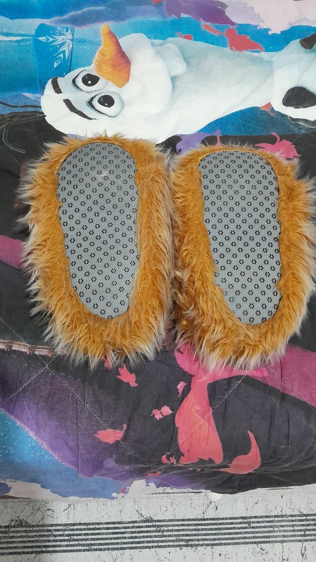 Kızlar için Kahverengi Peluş Sıcak panduf - Görsel 4