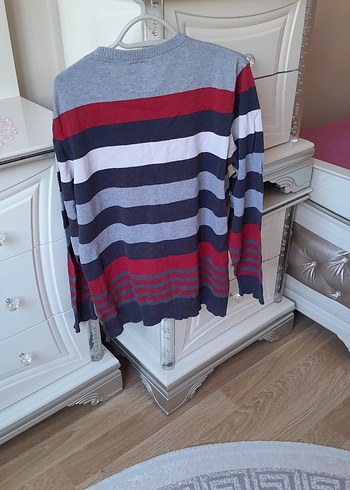 XSIDE marka Gri Çizgili Erkek Triko Kazak - Görsel 2