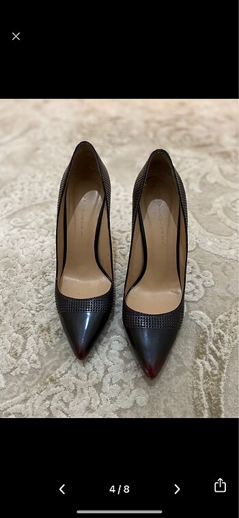 39 Beden bordo Renk Paoletti ince uzun topuk Stiletto