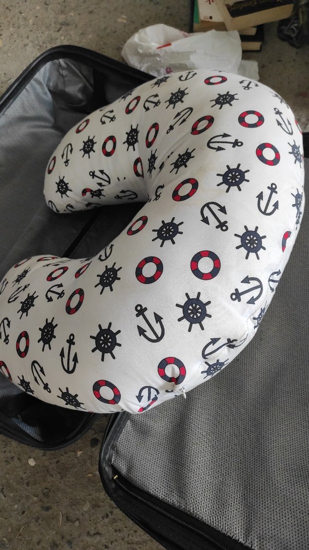 Beyaz Desenli Renkli Emzirme ve Hamile Yastığı - Görsel 2