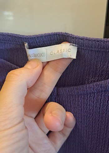 LC Waikiki Mor V Yaka Kısa Kollu Kadın Bluz