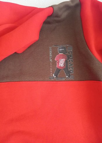 5 Yaş Beden kahverengi Renk Kapüşonlu Kahverengi-Kırmızı Erkek Sweatshirt
