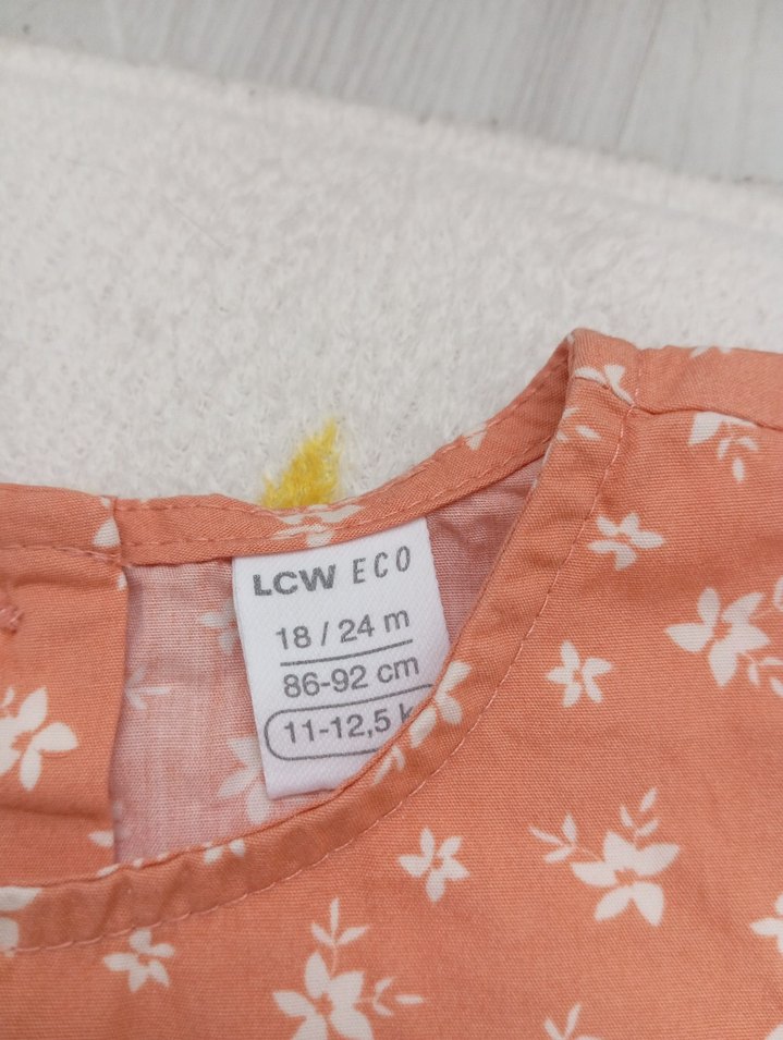 Kız Çocuk somon Çiçekli Kolsuz Elbise - Görsel 5