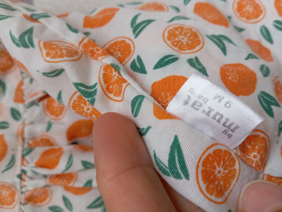 Turuncu Desenli Kolsuz Kız Elbisesi - Görsel 4