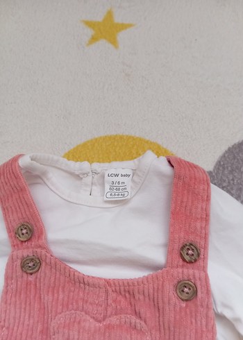 Kız Çocuk Pembe Fitilli Kadife Elbise - Görsel 3