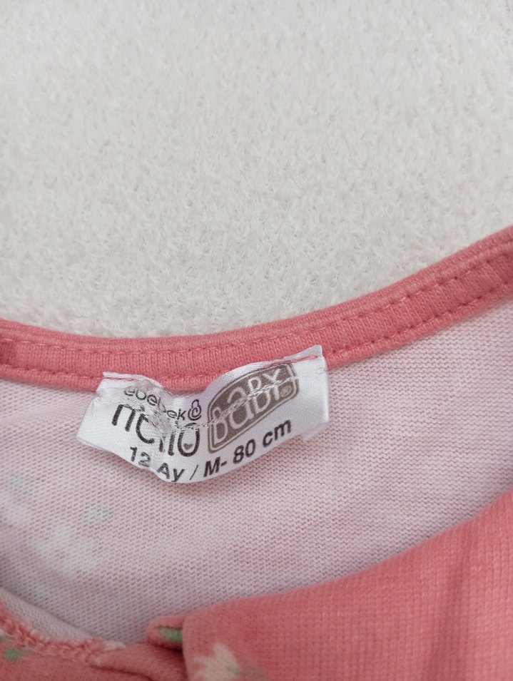 Pembe Çiçekli Fırfırlı Uzun Kollu Kız Elbisesi - Görsel 4