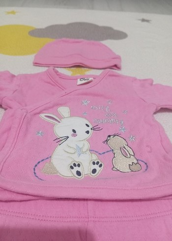 Pembe Nakışlı Örgü Bebek 5 li hastane çıkış - Görsel 4