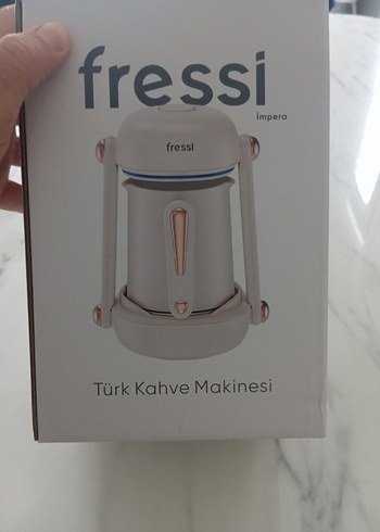 Pastel Beyaz Fressi türk kahve makinası - Görsel 8