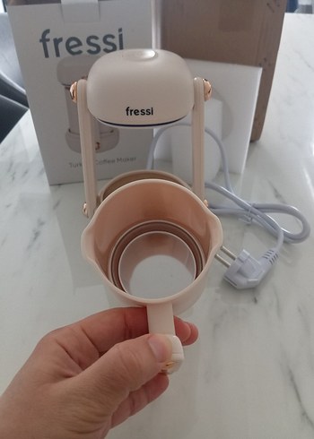 Pastel Beyaz Fressi türk kahve makinası - Görsel 5