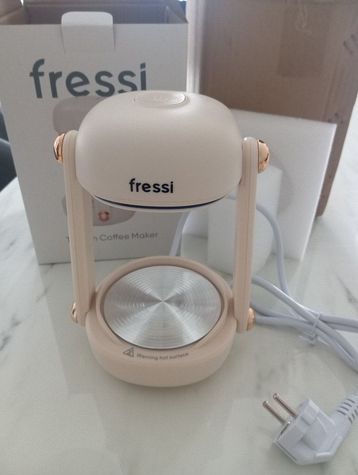 Pastel Beyaz Fressi türk kahve makinası - Görsel 3