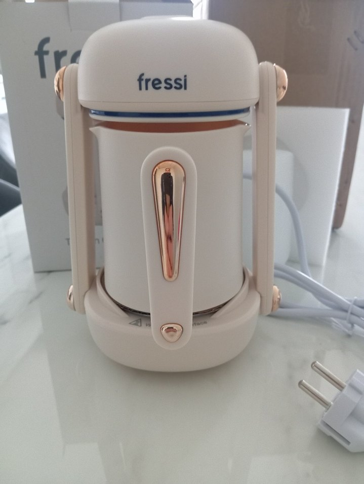 Pastel Beyaz Fressi türk kahve makinası - Görsel 2