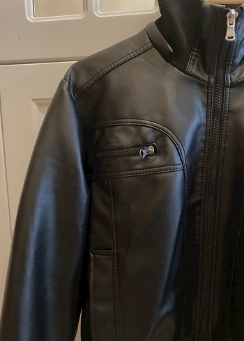Siyah Deri Biker Ceket - Görsel 2
