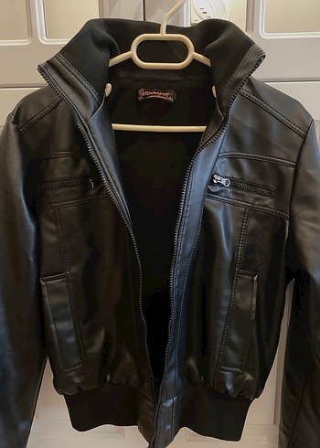 Siyah Deri Biker Ceket - Görsel 4