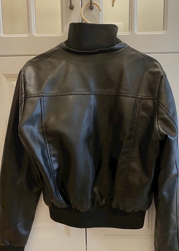 Siyah Deri Biker Ceket - Görsel 5