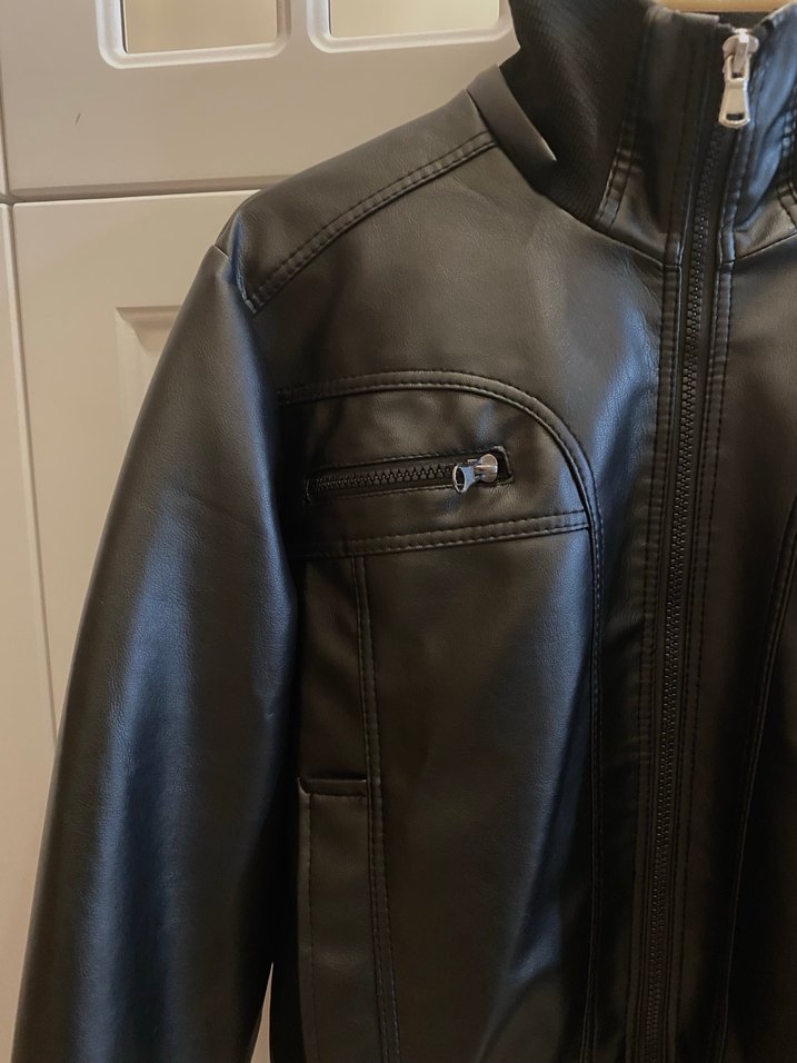 Siyah Deri Biker Ceket - Görsel 2