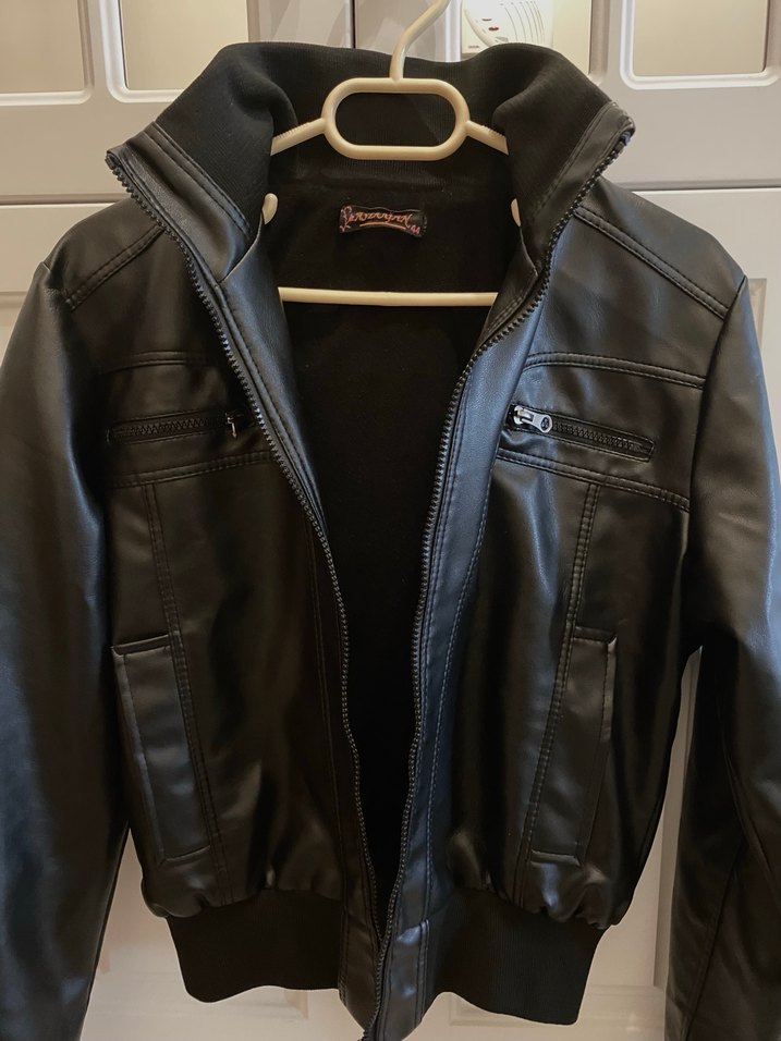Siyah Deri Biker Ceket - Görsel 4