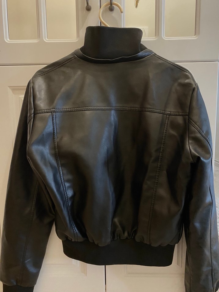 Siyah Deri Biker Ceket - Görsel 5