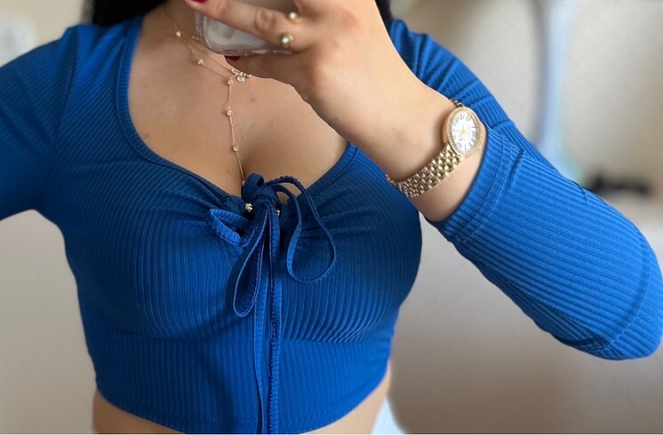 Diğer Mavi crop bluz