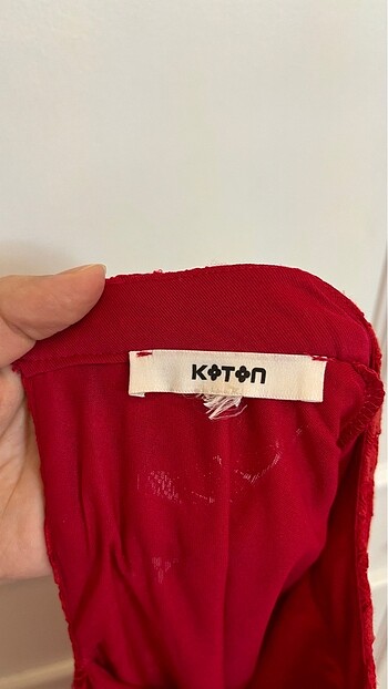 m Beden kırmızı Renk Koton Dantelli Elbise