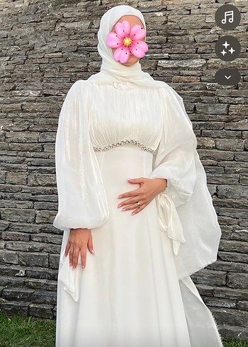 Diğer Siklik Ve Rahatlik Beyaz Tesettur Elbise