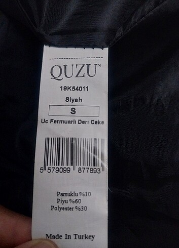s Beden Quzu s beden deri ceket