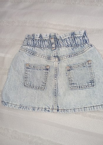 24-36 Ay Beden Kız Çocuk Gri Batik Desenli Denim Etek