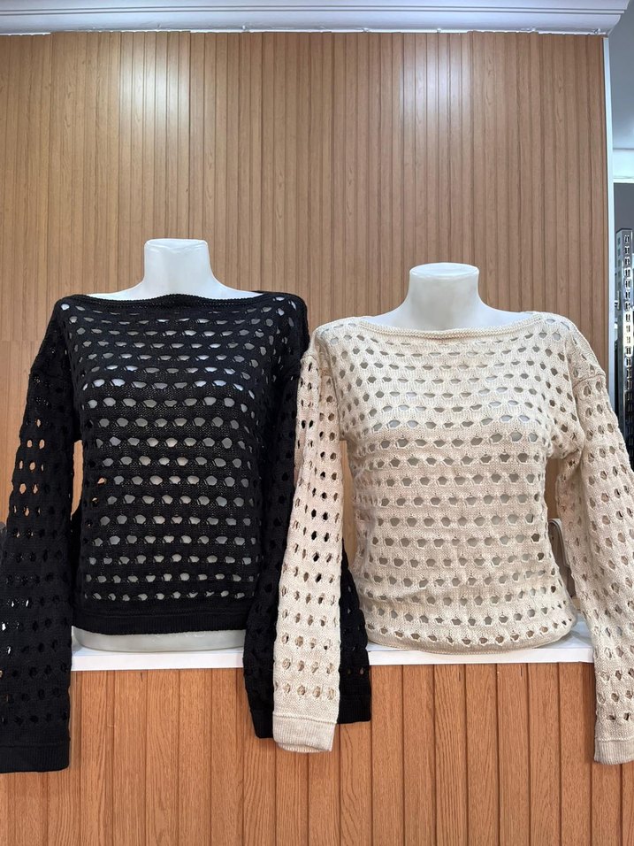 Kadın Bohem Kırmızı Örgü Kazak - Görsel 2