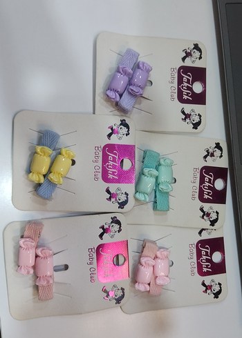 Pastel Renkli Elastik Çocuk Toka Seti - Görsel 2