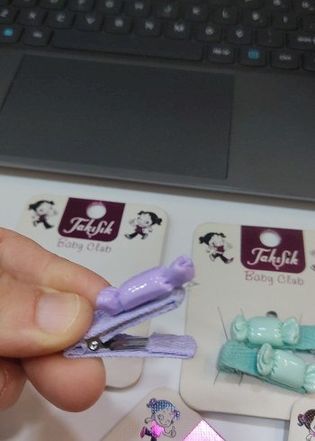 Pastel Renkli Elastik Çocuk Toka Seti - Görsel 4