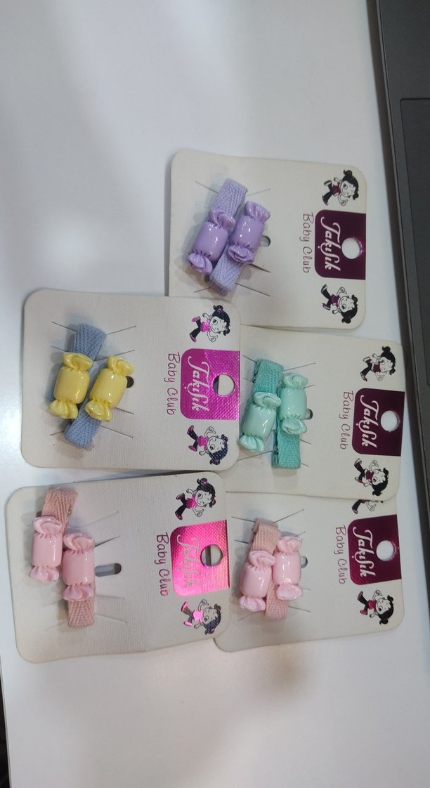 Pastel Renkli Elastik Çocuk Toka Seti - Görsel 2