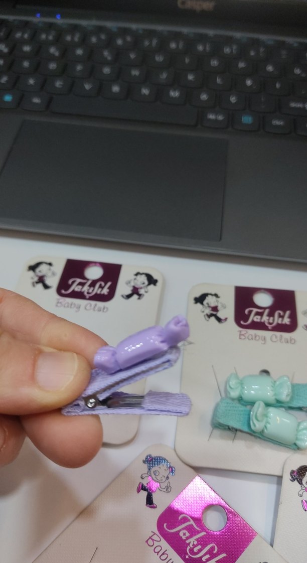 Pastel Renkli Elastik Çocuk Toka Seti - Görsel 4