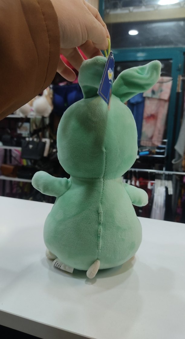 Renkli Yeşil Peluş Tavşan Oyuncak - Görsel 3