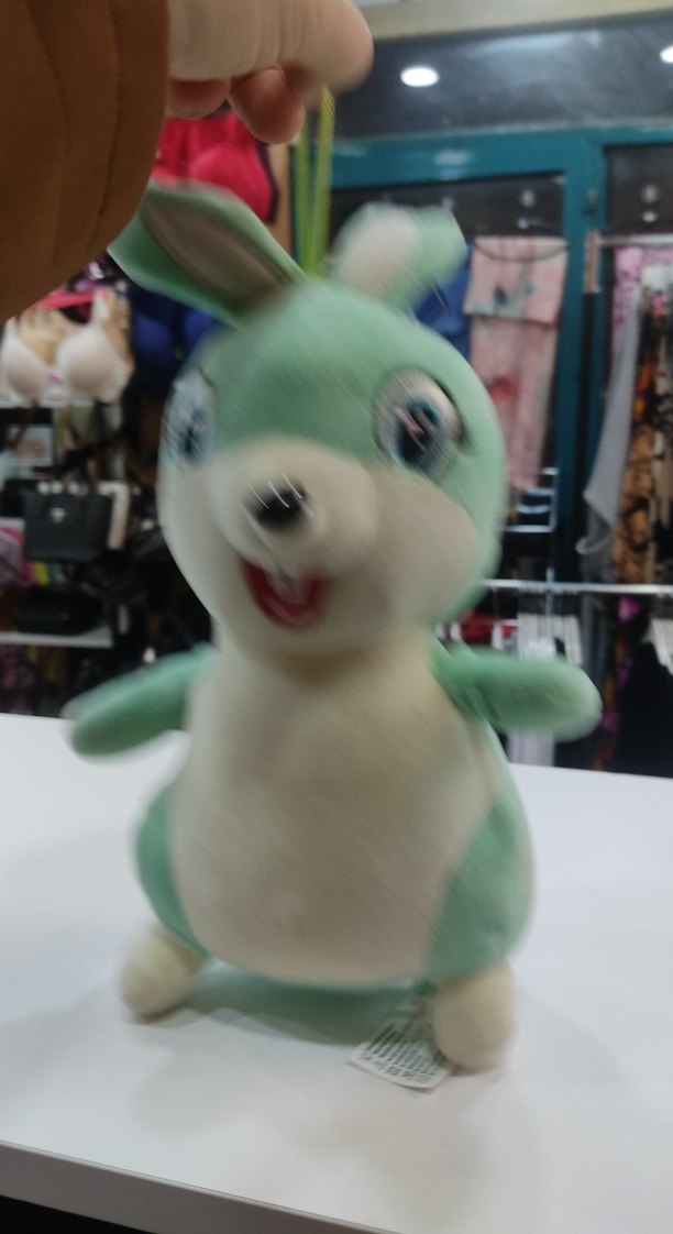 Renkli Yeşil Peluş Tavşan Oyuncak - Görsel 2