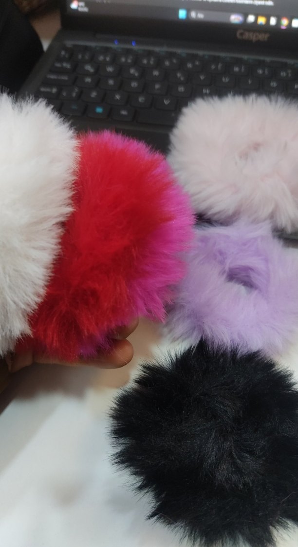 Renkli Kürklü Kadın Saç Tokası Seti - Görsel 4