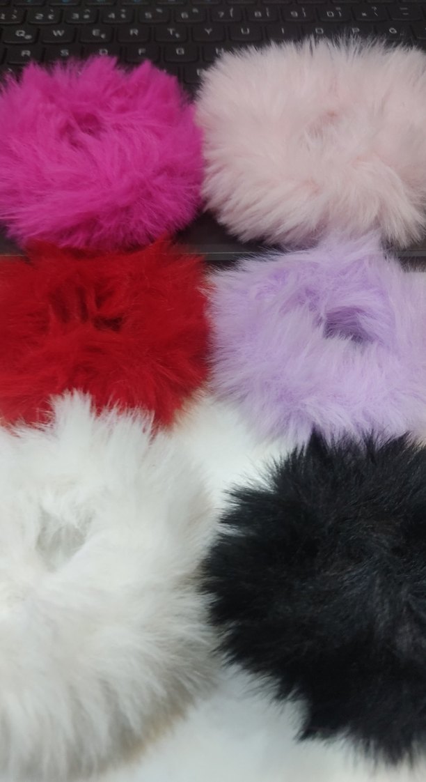 Renkli Kürklü Kadın Saç Tokası Seti - Görsel 2