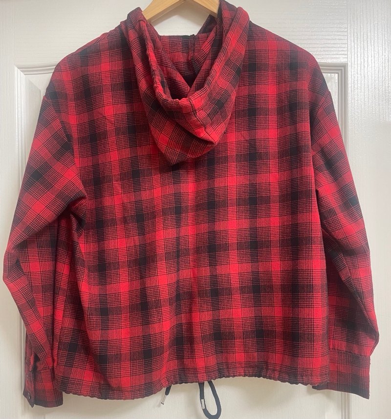 Kırmızı Ekose Düğmeli Kadın Gömlek - Görsel 5