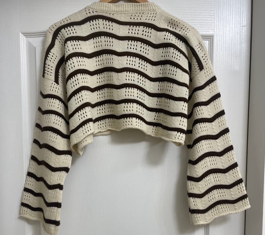 Çizgili Uzun Kollu Kadın Kazak - Görsel 4