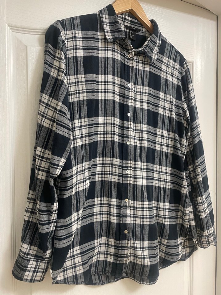 H&M Kareli Uzun Kollu Gömlek - Görsel 2