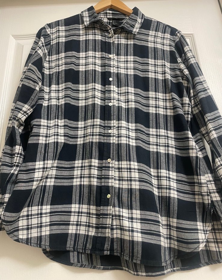 H&M Kareli Uzun Kollu Gömlek - Görsel 3