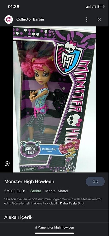 Beden Renk Monster high howleen