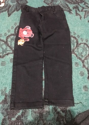 Düğmeli Siyah Erkek Çocuk Rahat Pantolon