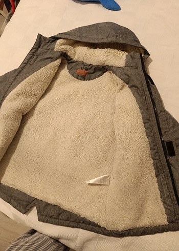 Gri Erkek Çocuk Fermuarlı Kapüşonlu Ceket - Görsel 4